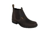Botina Tradicional Couro Crazy Horse Café Solado Bico Quadrado Latex Urbana Boots