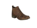 Botina de Couro Escamado e Queimado cor Castor e Solado de Latex Urbana Boots