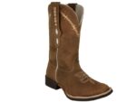 Bota Texana Couro Crazy Horse Cor Tabaco Solado Bico Quadrado Urbana Boots