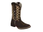 Bota Texana Couro Crazy Horse Cor Cafe Bico Quadrado Urbana Boots