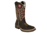 Bota Texana Couro Crazy Horse Cor Café Solado Jump Bico Quadrado Urbana Boots