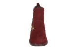 Botina Couro Nobuk cor Vinho Bordada Florao Bico Redondo Urbana Boots - Imagem 3