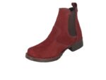 Botina Couro Nobuk cor Vinho Bordada Florao Bico Redondo Urbana Boots - Imagem 2