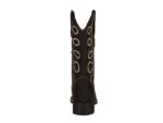 Bota Couro Crazy Horse Café Bordada Arame Bico Quadrado Urbana Boots - Imagem 4