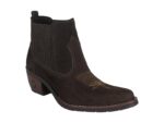 Botina Sertaneja de Couro Nobuck Cor Castanho Bico Fino Urbana Boots